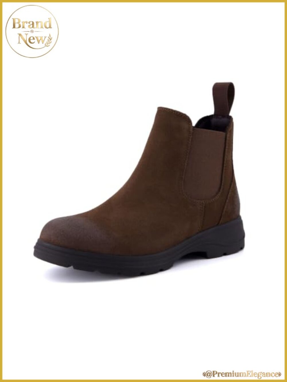 Genuine Suede Chelsea Ankle Boots Water Resistant Pull On